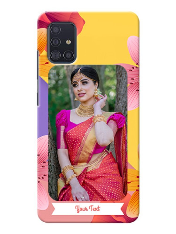 Custom Galaxy A51 Mobile Covers: 3 Image With Vintage Floral Design