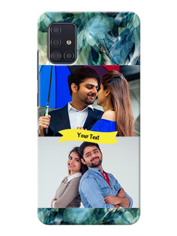 Custom Galaxy A51 Phone Cases: Image with Boho Peacock Feather Design