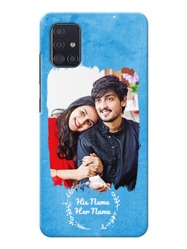 Custom Galaxy A51 custom mobile cases: Blue Color Vintage Design