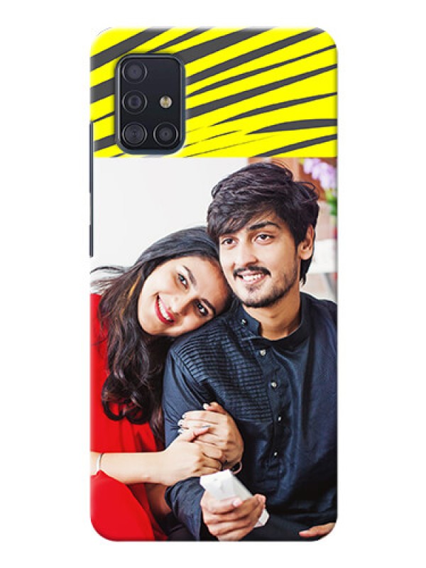 Custom Galaxy A51 Personalised mobile covers: Yellow Abstract Design