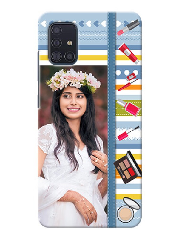 Custom Galaxy A51 Personalized Mobile Cases: Makeup Icons Design