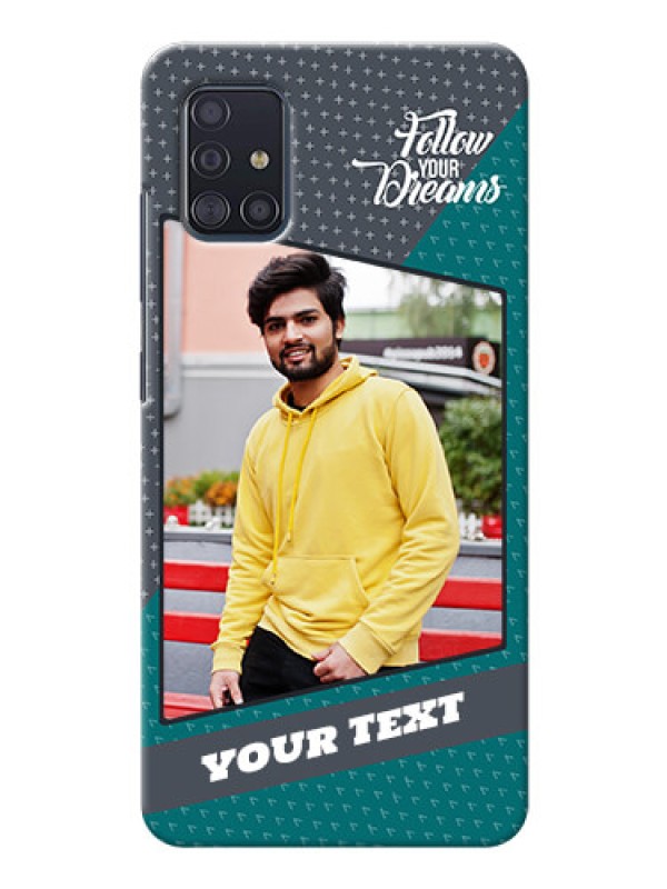 Custom Galaxy A51 Back Covers: Background Pattern Design with Quote