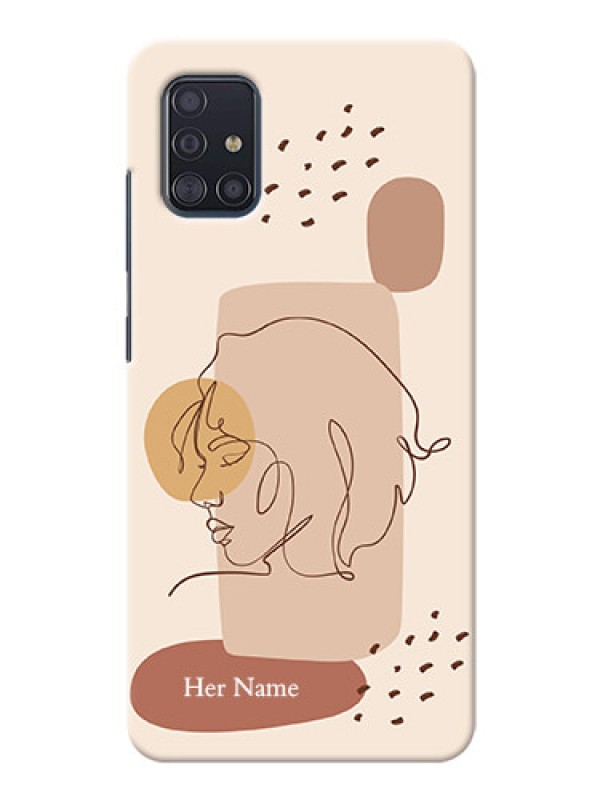 Custom Galaxy A51 Custom Phone Covers: Calm Woman line art Design