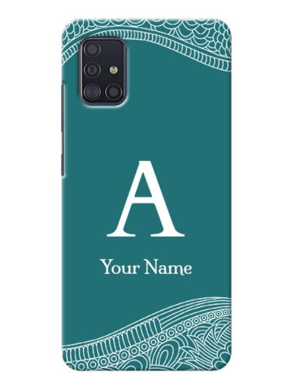 Custom Galaxy A51 Mobile Back Covers: line art pattern with custom name Design