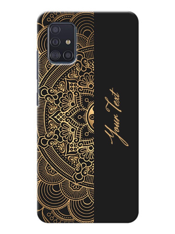 Custom Galaxy A51 Back Covers: Mandala art with custom text Design