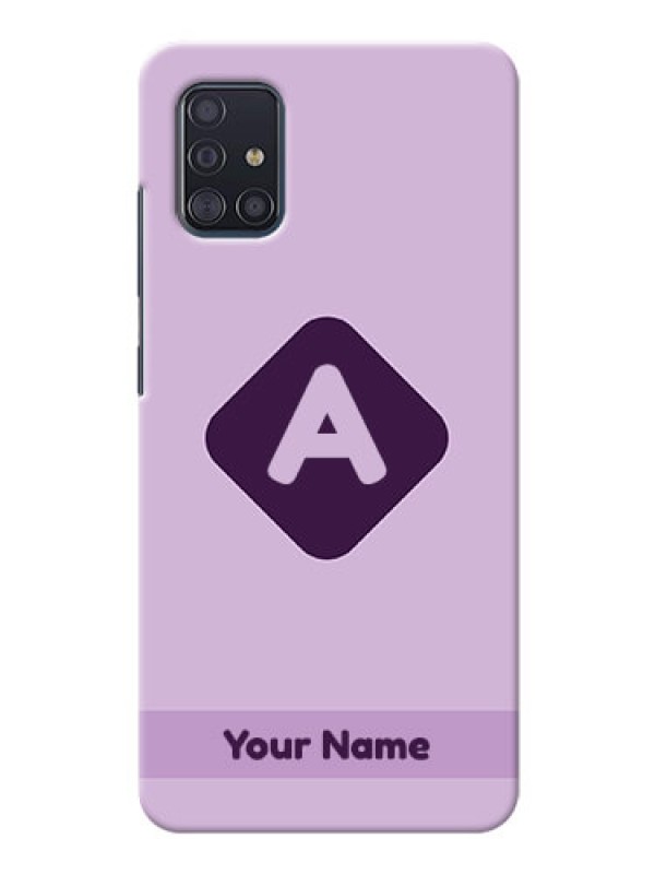 Custom Galaxy A51 Custom Mobile Case with Custom Letter in curved badge  Design