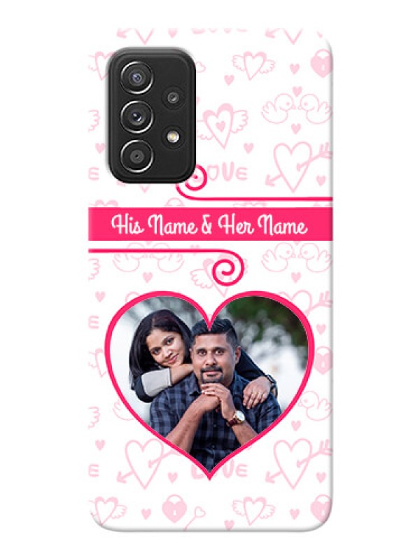 Custom Galaxy A52 4G Personalized Phone Cases: Heart Shape Love Design