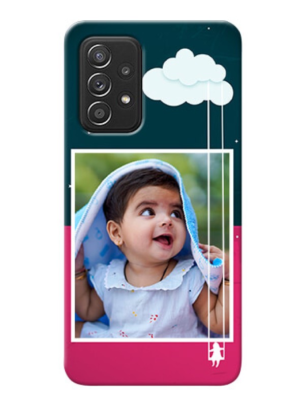 Custom Galaxy A52 4G custom phone covers: Cute Girl with Cloud Design
