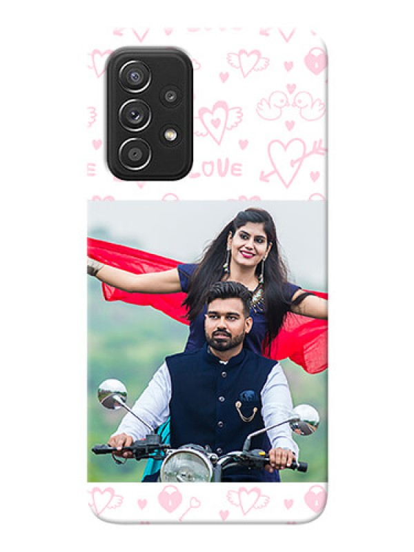 Custom Galaxy A52 4G personalized phone covers: Pink Flying Heart Design