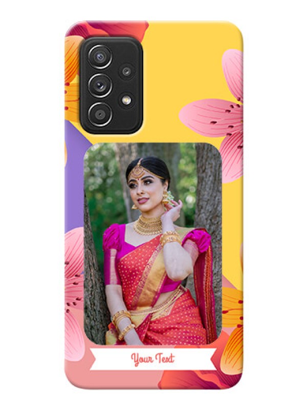 Custom Galaxy A52 4G Mobile Covers: 3 Image With Vintage Floral Design