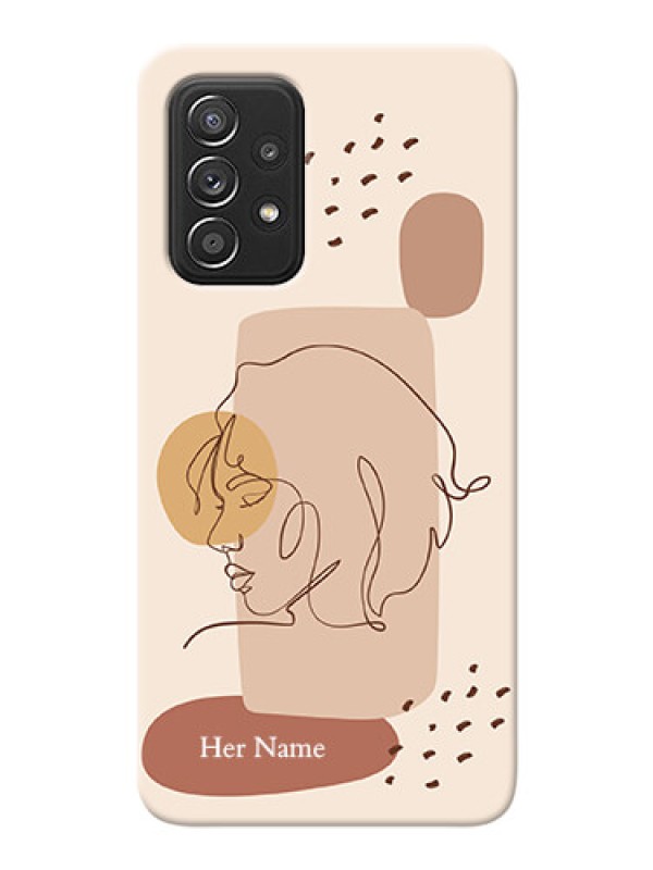 Custom Galaxy A52 Custom Phone Covers: Calm Woman line art Design