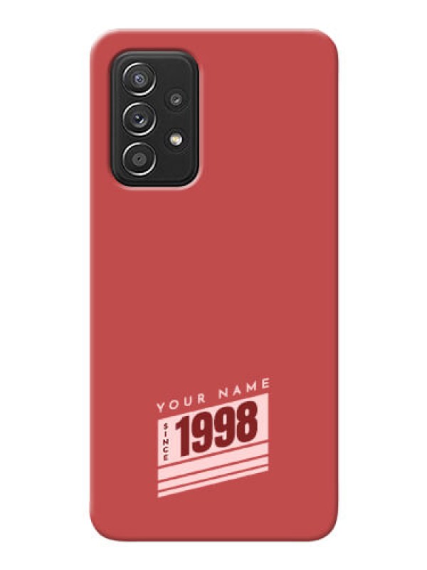 Custom Galaxy A52 Phone Back Covers: Red custom year of birth Design