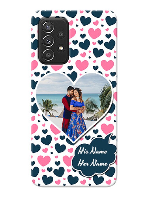 Custom Galaxy A52s 5G Mobile Covers Online: Pink & Blue Heart Design