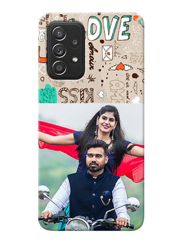 Custom Galaxy A52s 5G Personalised mobile covers: Love Doodle Pattern 