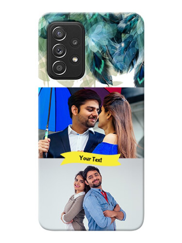 Custom Galaxy A52s 5G Phone Cases: Image with Boho Peacock Feather Design