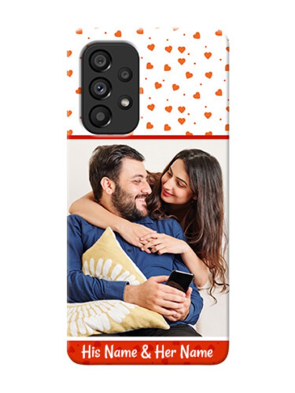 Custom Galaxy A53 5G Phone Back Covers: Orange Love Symbol Design