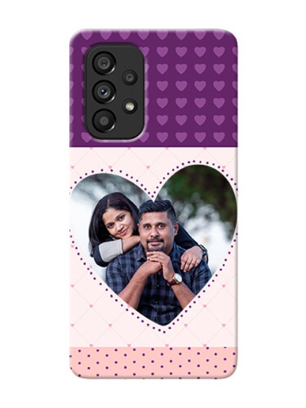 Custom Galaxy A53 5G Mobile Back Covers: Violet Love Dots Design