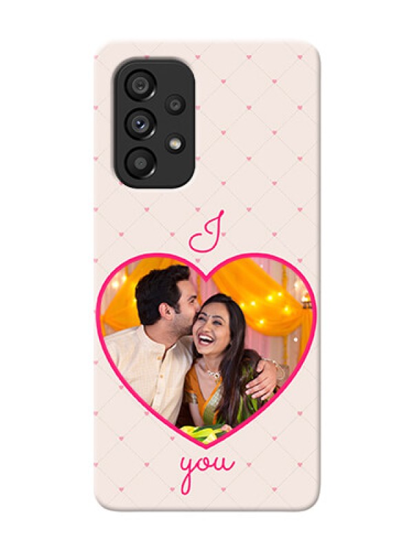 Custom Galaxy A53 5G Personalized Mobile Covers: Heart Shape Design