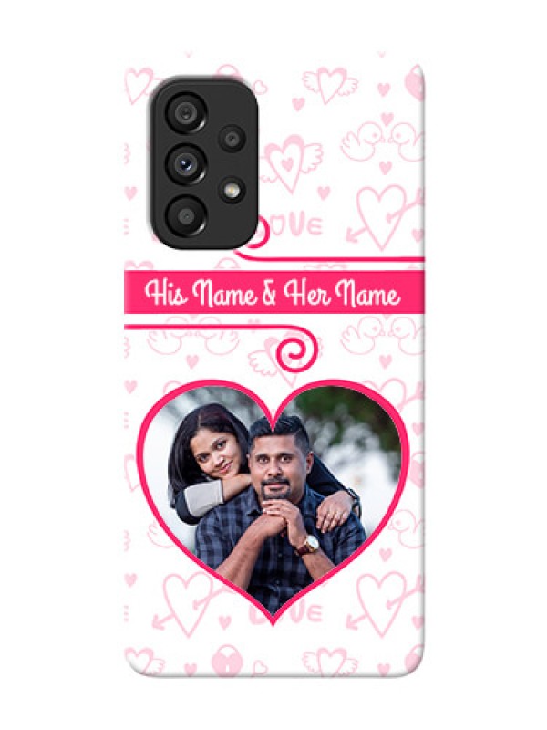 Custom Galaxy A53 5G Personalized Phone Cases: Heart Shape Love Design