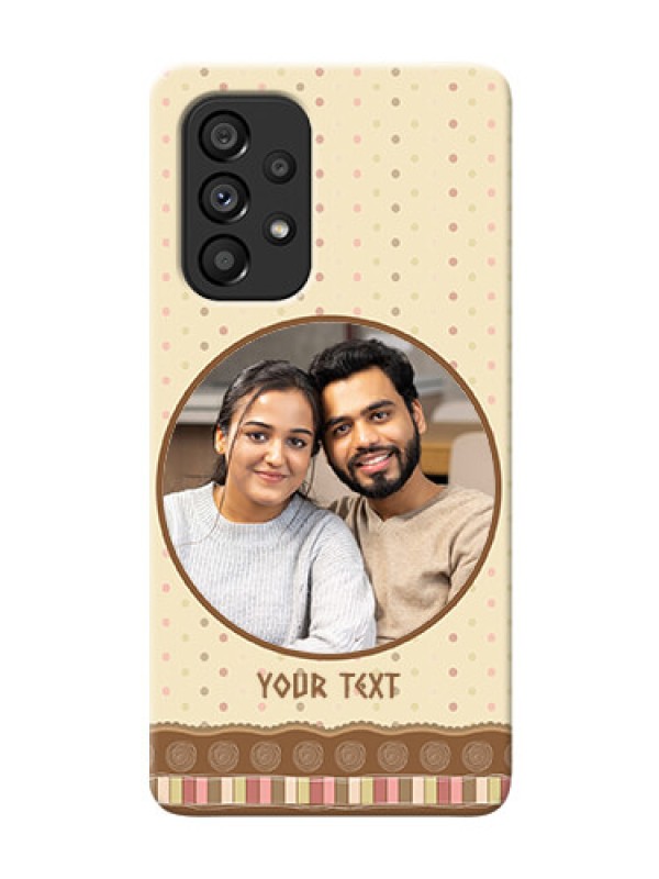 Custom Galaxy A53 5G Mobile Cases: Brown Dotted Mobile Case Design