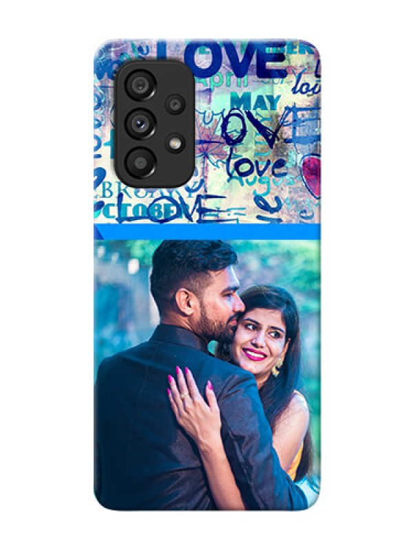 Custom Galaxy A53 5G Mobile Covers Online: Colorful Love Design