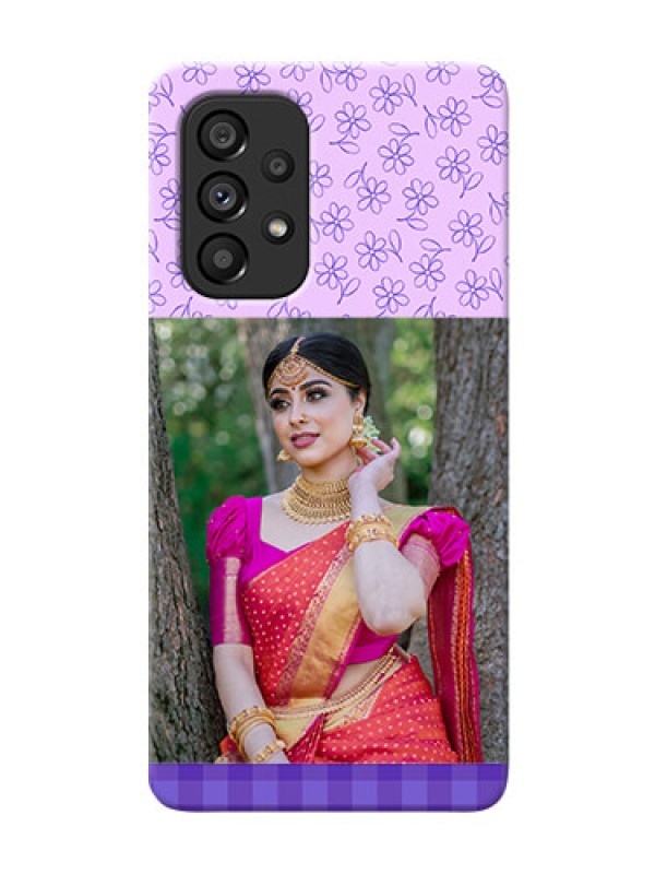 Custom Galaxy A53 5G Mobile Cases: Purple Floral Design