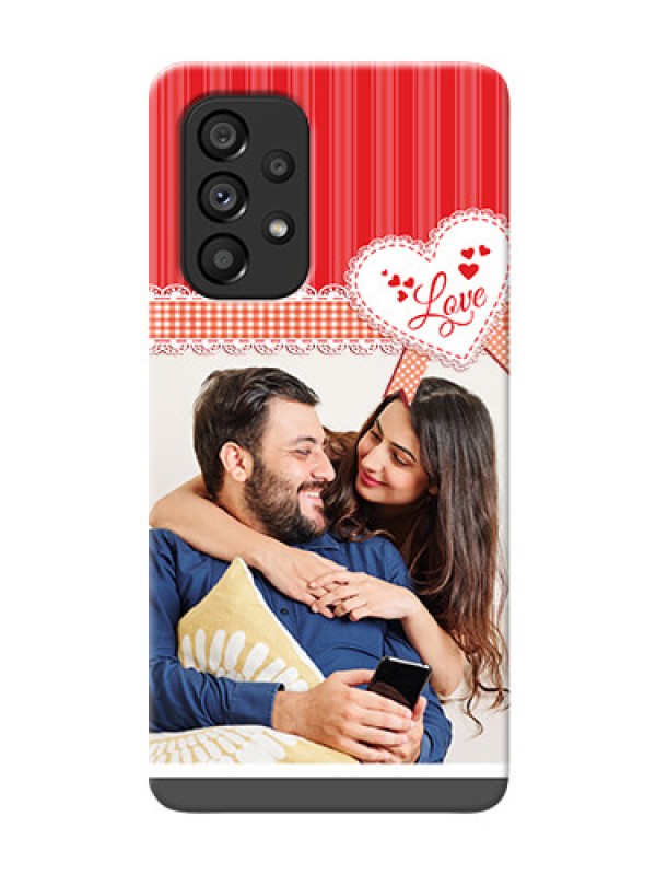Custom Galaxy A53 5G phone cases online: Red Love Pattern Design