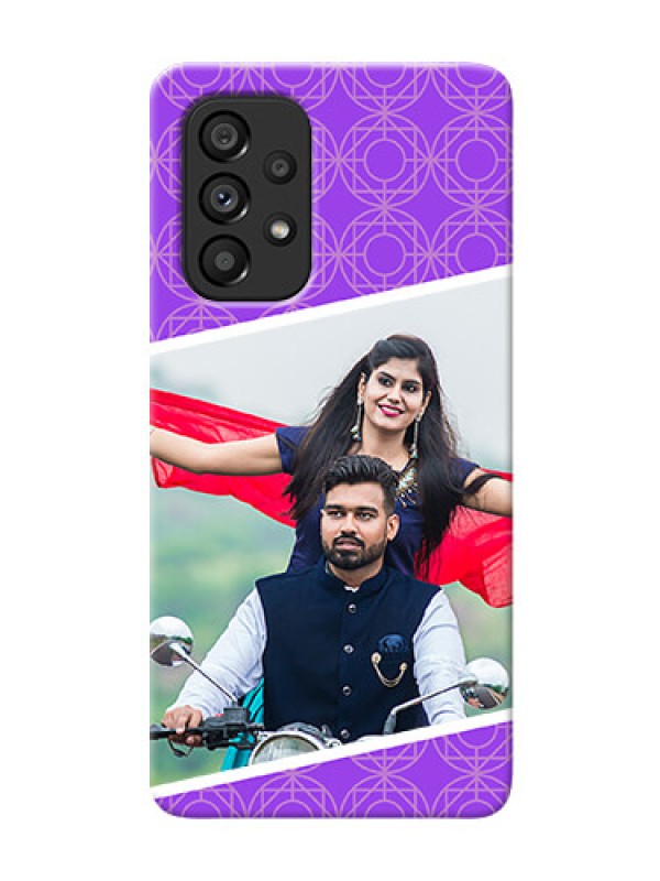 Custom Galaxy A53 5G mobile back covers online: violet Pattern Design