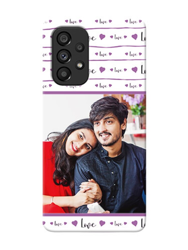 Custom Galaxy A53 5G Mobile Back Covers: Couples Heart Design