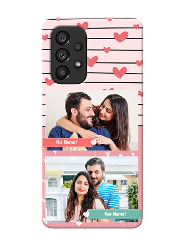 Custom Galaxy A53 5G custom mobile covers: Photo with Heart Design