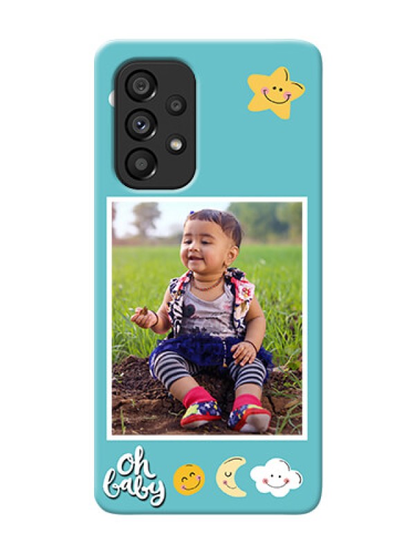 Custom Galaxy A53 5G Personalised Phone Cases: Smiley Kids Stars Design