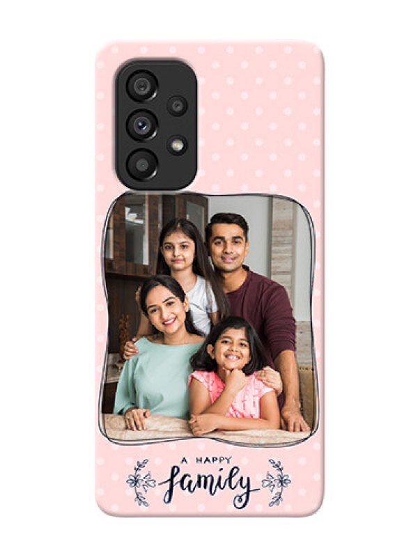 Custom Galaxy A53 5G Personalized Phone Cases: Family with Dots Design