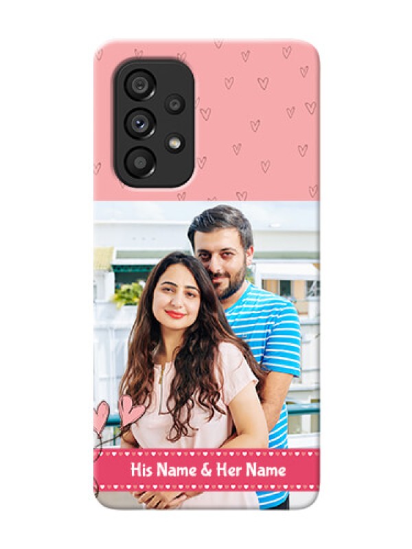 Custom Galaxy A53 5G phone back covers: Love Design Peach Color
