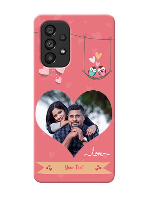 Custom Galaxy A53 5G custom phone covers: Peach Color Love Design 