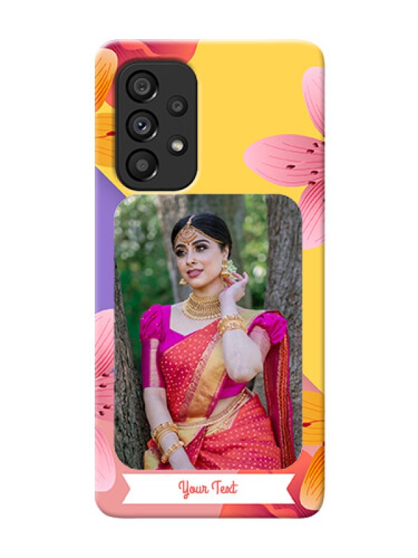 Custom Galaxy A53 5G Mobile Covers: 3 Image With Vintage Floral Design