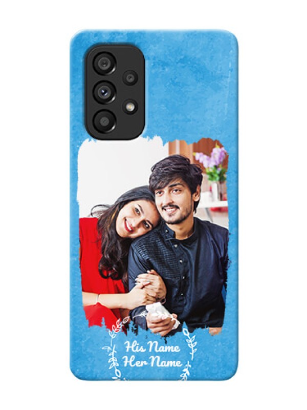 Custom Galaxy A53 5G custom mobile cases: Blue Color Vintage Design