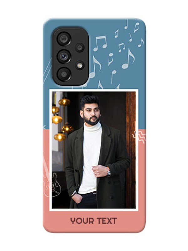 Custom Galaxy A53 5G Phone Back Covers with Color Musical Note Design