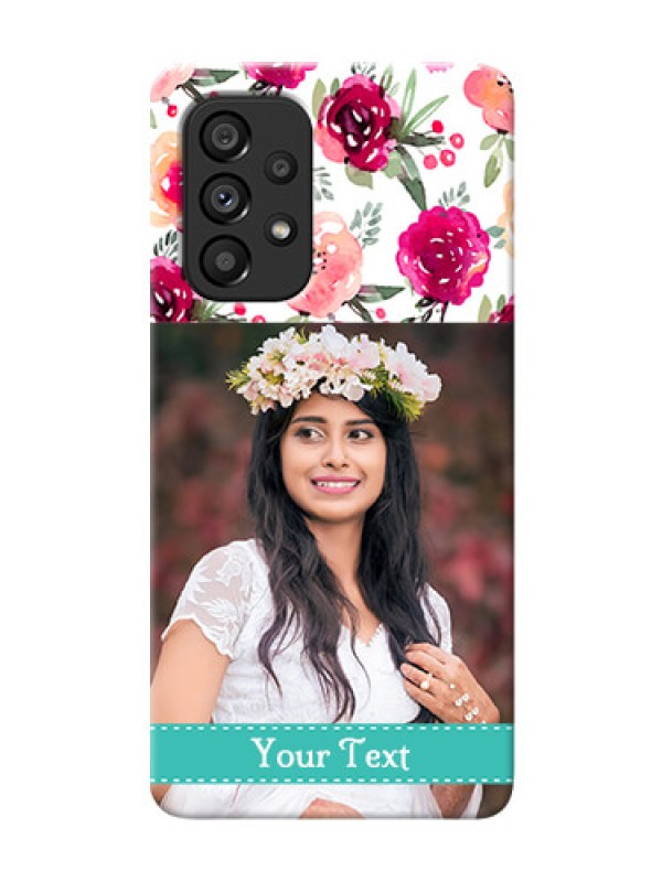 Custom Galaxy A53 5G Personalized Mobile Cases: Watercolor Floral Design