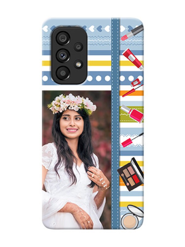 Custom Galaxy A53 5G Personalized Mobile Cases: Makeup Icons Design