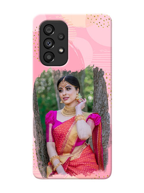 Custom Galaxy A53 5G Phone Covers for Girls: Gold Glitter Splash Design