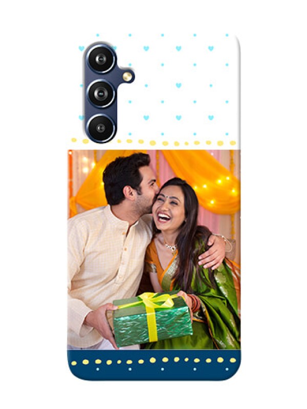 Custom Galaxy A54 5G Phone Covers: White and Blue Abstract Design