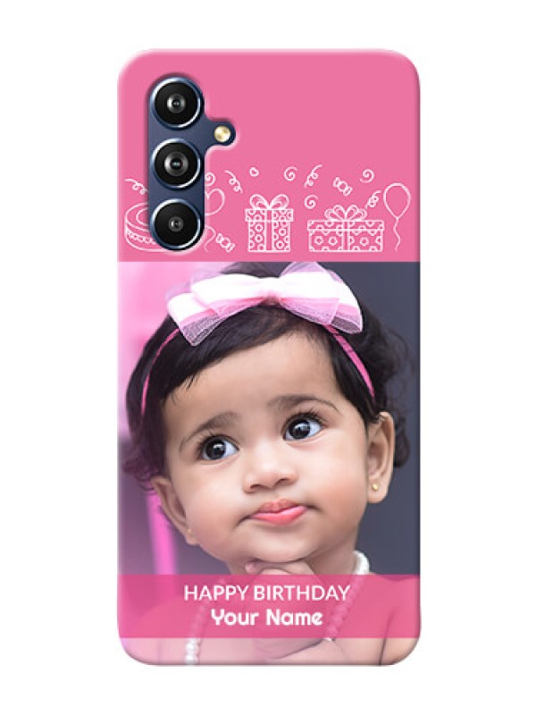 Custom Galaxy A54 5G Custom Mobile Cover with Birthday Line Art Design