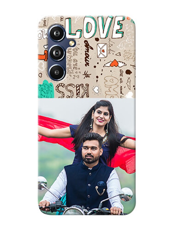 Custom Galaxy A54 5G Personalised mobile covers: Love Doodle Pattern 
