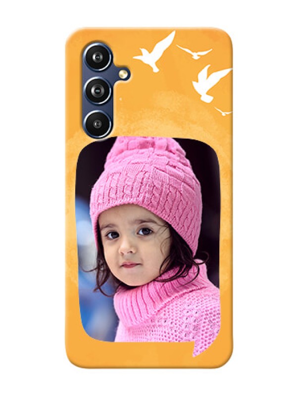 Custom Galaxy A54 5G Phone Covers: Water Color Design with Bird Icons