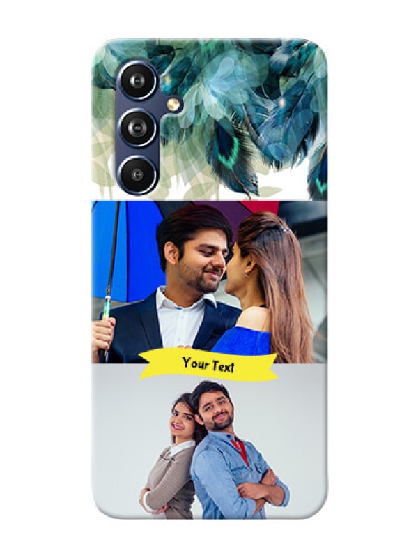 Custom Galaxy A54 5G Phone Cases: Image with Boho Peacock Feather Design