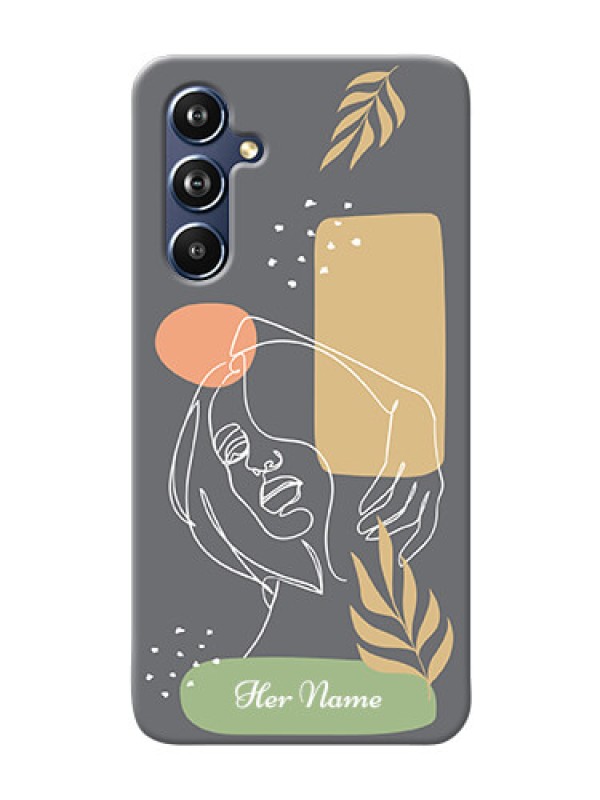Custom Galaxy A54 5G Phone Back Covers: Gazing Woman line art Design