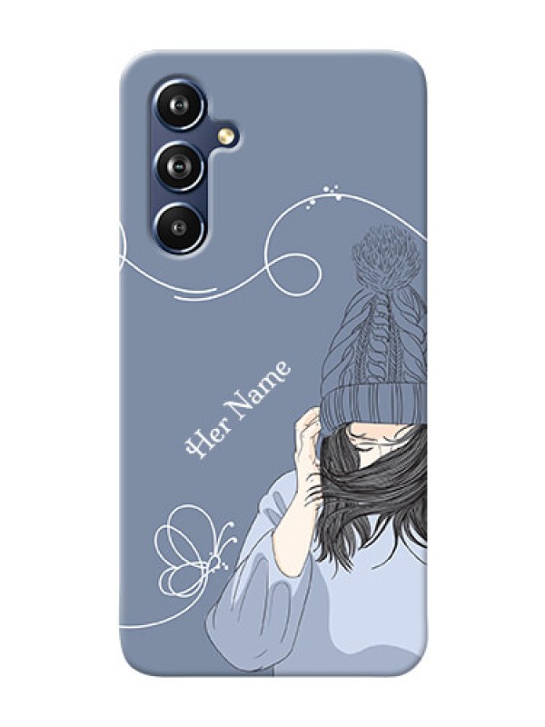 Custom Galaxy A54 5G Custom Mobile Case with Girl in winter outfit Design