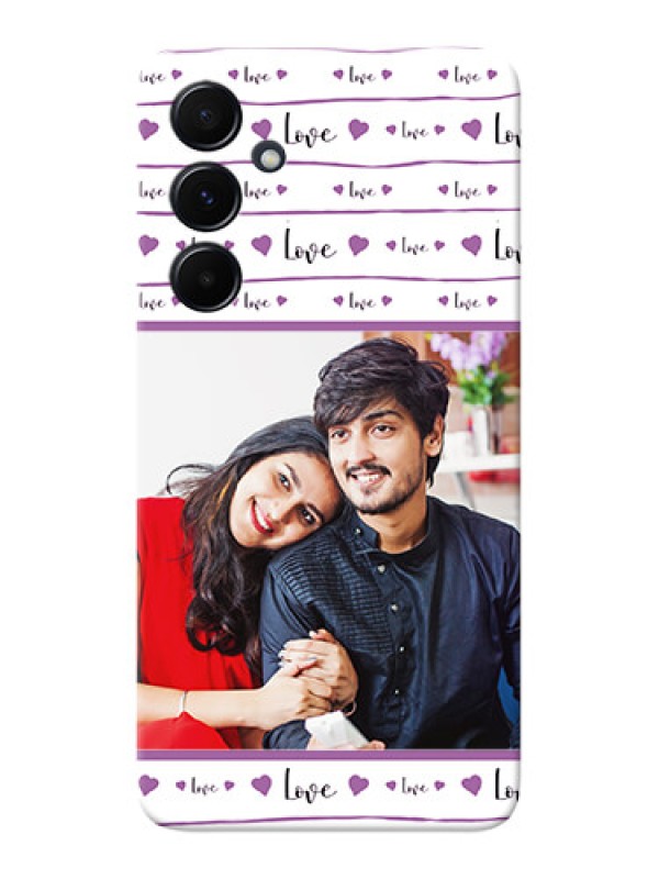 Custom Galaxy A55 5G Mobile Back Covers: Couples Heart Design