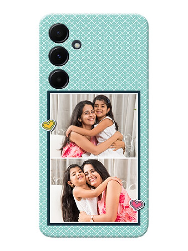 Custom Galaxy A55 5G Custom Phone Cases: 2 Image Holder with Pattern Design