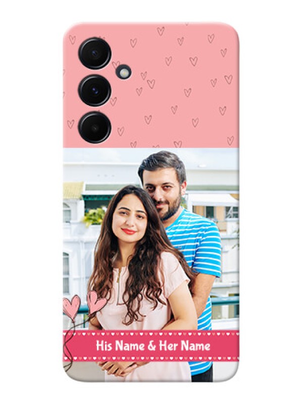 Custom Galaxy A55 5G phone back covers: Love Design Peach Color